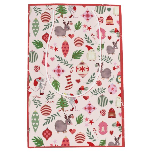 Christmas Icons on Cream - Gift Bag Mittlere Geschenktüte (Vorderseite)