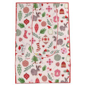 Christmas Icons on Cream - Gift Bag Mittlere Geschenktüte (Rückseite)