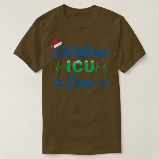 Christmas ICU Crew, Present, Candy, Nurse, Medical T-Shirt (Design vorne)