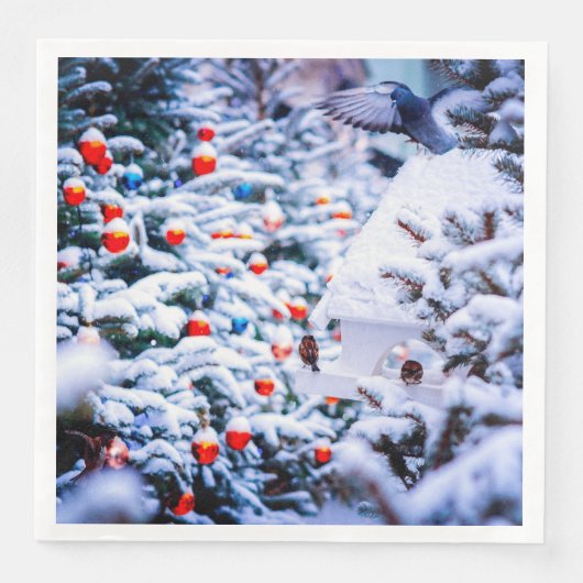 Christmas Idyll niedlich Serviette (Vorderseite)