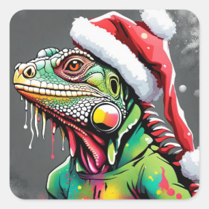 Christmas Iguana Sticker