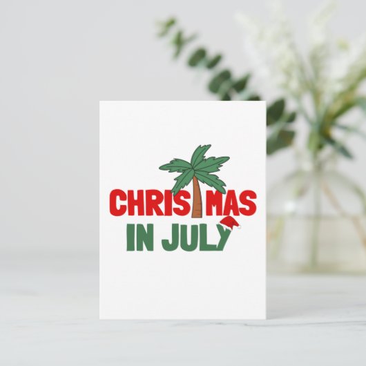 CHRISTMAS IM JULI POSTKARTE (Stehend Vorderseite)
