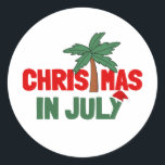 CHRISTMAS IM JULI RUNDER AUFKLEBER<br><div class="desc">CHRISTMAS IM JULI</div>