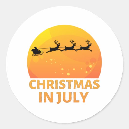 CHRISTMAS IM JULI RUNDER AUFKLEBER (Vorderseite)