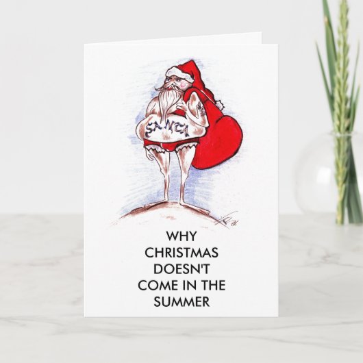 CHRISTMAS IM SOMMER FEIERTAGSKARTE (Vorderseite)