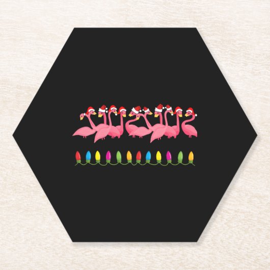 CHRISTMAS IM STRANDdesign FLAMINGO SANTA Untersetzer (Vorderseite)