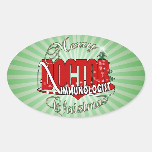 CHRISTMAS IMMUNOLOGISTISCHER ARZT OVALER AUFKLEBER (Vorderseite)