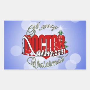 CHRISTMAS IMMUNOLOGISTISCHER ARZT RECHTECKIGER AUFKLEBER