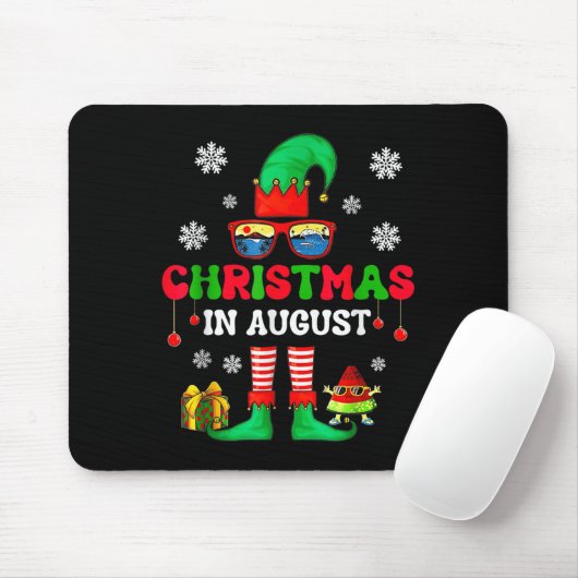 Christmas In August Funny Elf For Summer Xmas Men  Mousepad (Mit Mouse)