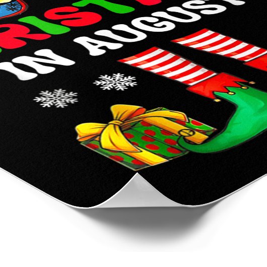 Christmas In August Funny Elf For Summer Xmas Men  Poster (Ecke)
