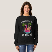 Christmas In August Santa Flamingo Summer Vacation Sweatshirt (Vorne ganz)