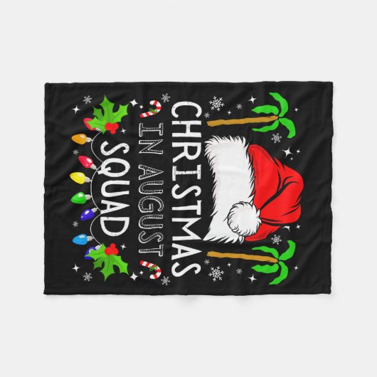 Christmas In August Squad Funny Summer Xmas Men Wo Fleecedecke (Vorderseite (Horizontal))