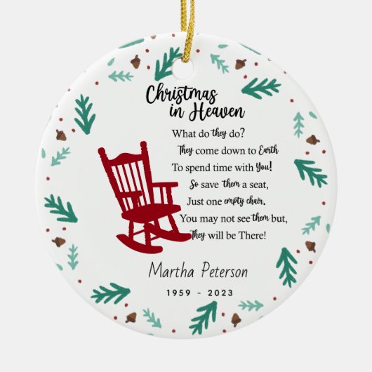 Christmas in Heaven Memorial Ornament – Personaliz (Vorne)