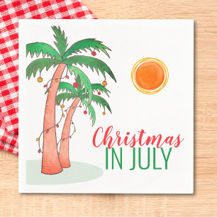 Christmas in July BBQ Party Palm Trees Serviette