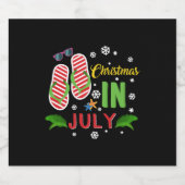 Christmas In July Beach Flip Flops Sungasse Sun Schaumweinetikett (Einzelnes Label)