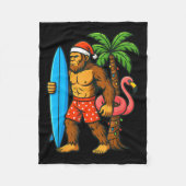 Christmas In July Bigfoot Hawaiian Xmas Palm Tree Fleecedecke (Vorderseite)