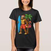 Christmas In July Bigfoot Hawaiian Xmas Palm Tree T-Shirt (Vorderseite)