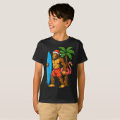 Christmas In July Bigfoot Hawaiian Xmas Palm Tree T-Shirt (Vorne ganz)