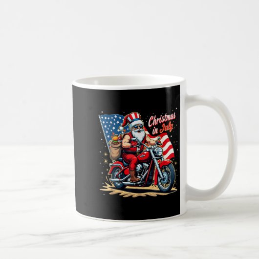 Christmas In July Biker Santa American Funny Summe Kaffeetasse (Rechts)