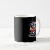 Christmas In July Biker Santa American Funny Summe Kaffeetasse (VorderseiteRechts)