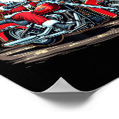Christmas In July Biker Santa American Funny Summe Poster (Ecke)