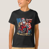 Christmas In July Biker Santa American Funny Summe T-Shirt (Vorderseite)