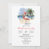 Christmas in July Custom Company Name Flamingo Einladung (Vorderseite)