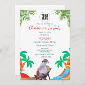 Christmas in July | Custom Company Name & Logo Einladung (Vorne/Hinten)
