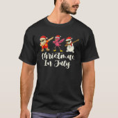 Christmas In July Dabbing Santa Flamingo Kids Todd T-Shirt (Vorderseite)