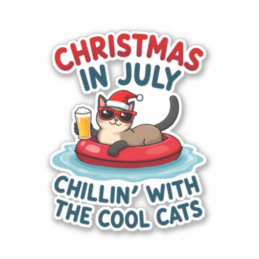 Christmas In July Daddy Mommy Chillin With The Sia Aufkleber (Vorderseite)