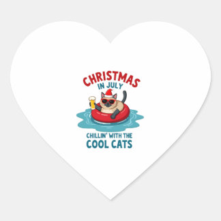 Christmas In July Daddy Mommy Chillin With The Sia Herz-Aufkleber