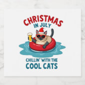 Christmas In July Daddy Mommy Chillin With The Sia Schaumweinetikett (Einzelnes Label)