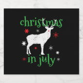 Christmas In July Deer Hunting Schaumweinetikett (Einzelnes Label)