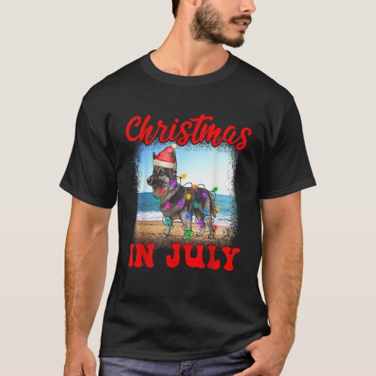 Christmas in July Dog Lover Xmas German Shepherd M T-Shirt (Vorderseite)
