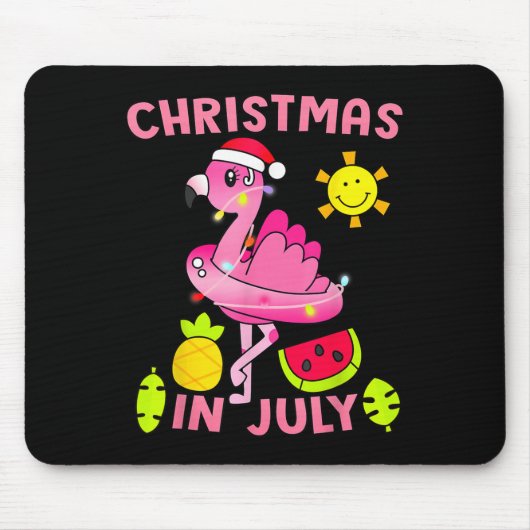 Christmas In July Flamingo Beach Summer Christmas Mousepad (Vorne)