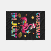 Christmas In July Flamingo Beach Summer Hawaii Gir Fleecedecke (Vorderseite (Horizontal))