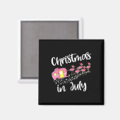 Christmas In July Flamingo Camping Camper  Magnet (Vorderseite/Rückseite)