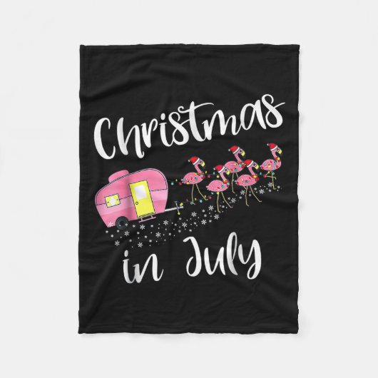 Christmas In July Flamingo Nk Fleecedecke (Vorderseite)