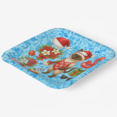 Christmas in July for Cat Lovers Pool Party Pappteller (Gewinkelt)