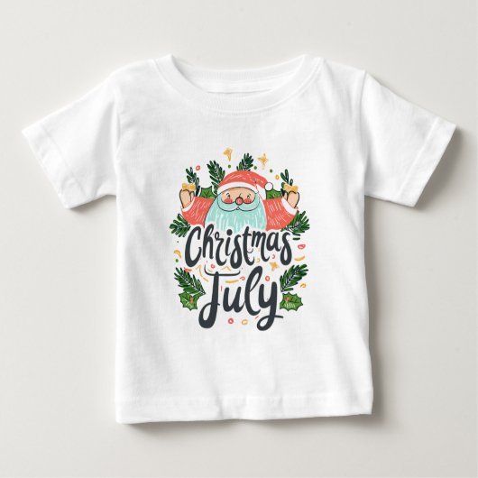 Christmas in July Fun & Festive Santa Design Baby T-shirt (Vorderseite)