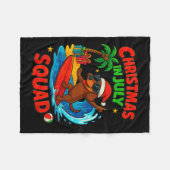 Christmas In July Funny Dachshund Dog Lover Xmas I Fleecedecke (Vorderseite (Horizontal))