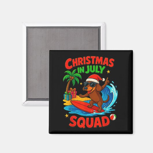 Christmas In July Funny Dachshund Dog Lover Xmas I Magnet (Vorderseite/Rückseite)