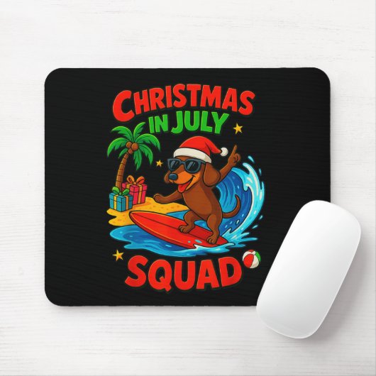 Christmas In July Funny Dachshund Dog Lover Xmas I Mousepad (Mit Mouse)