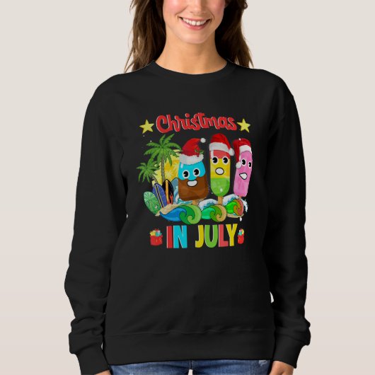 Christmas In July Ice Pops In Santa Hat Kids Toddl Sweatshirt (Vorderseite)