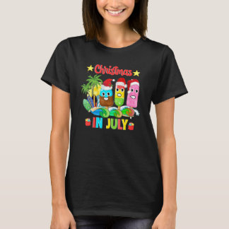 Christmas In July Ice Pops In Santa Hat Kids Toddl T-Shirt