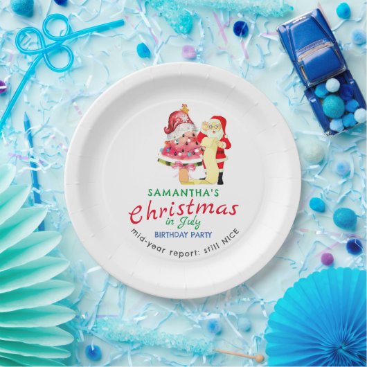 Christmas in July Naughty / Nice Toddler Birthday Pappteller (Party)