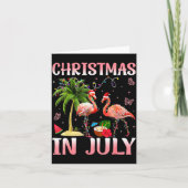 Christmas In July Nk Flamingo Santa Hat Christmas Karte (Vorderseite)