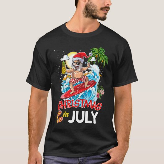 Christmas In July Party Costume Clothing Santa Sur T-Shirt (Vorderseite)