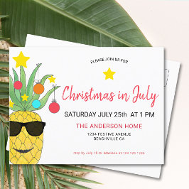 Christmas in July Pineapple Einladung Postcard