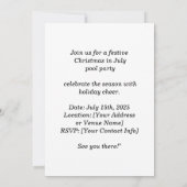 Christmas in July Pool Party with Santa Cat Einladung (Rückseite)